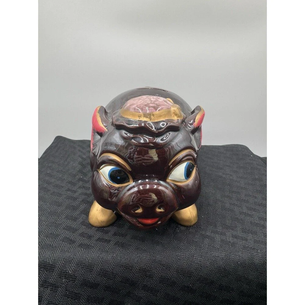 Vintage Hand painted Piggy Bank